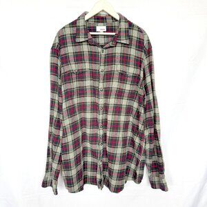 Sonoma For Life Red Plaid Flannel Button Shirt